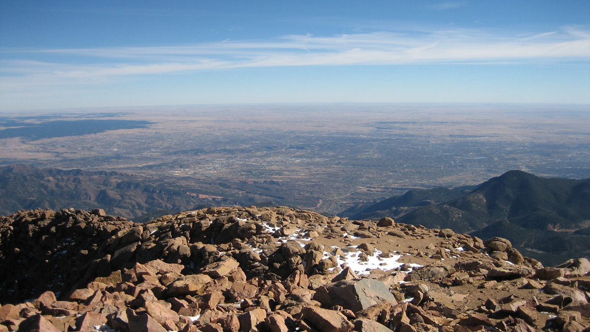 Vast plains of Colorado viewed from Pikes Peak