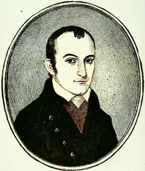 Black and white illustration from the original portrait of Thomas Prather of Louisville
