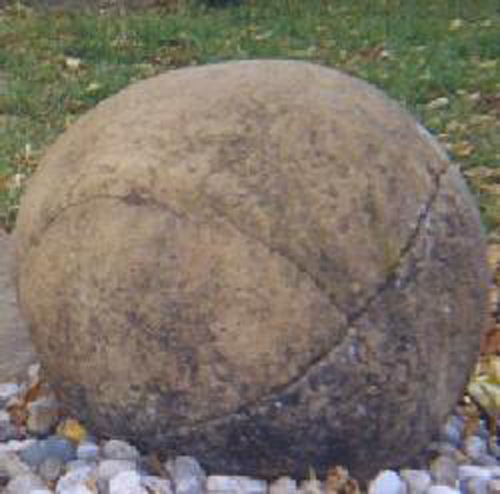 Large round rock resembling a cannonball
