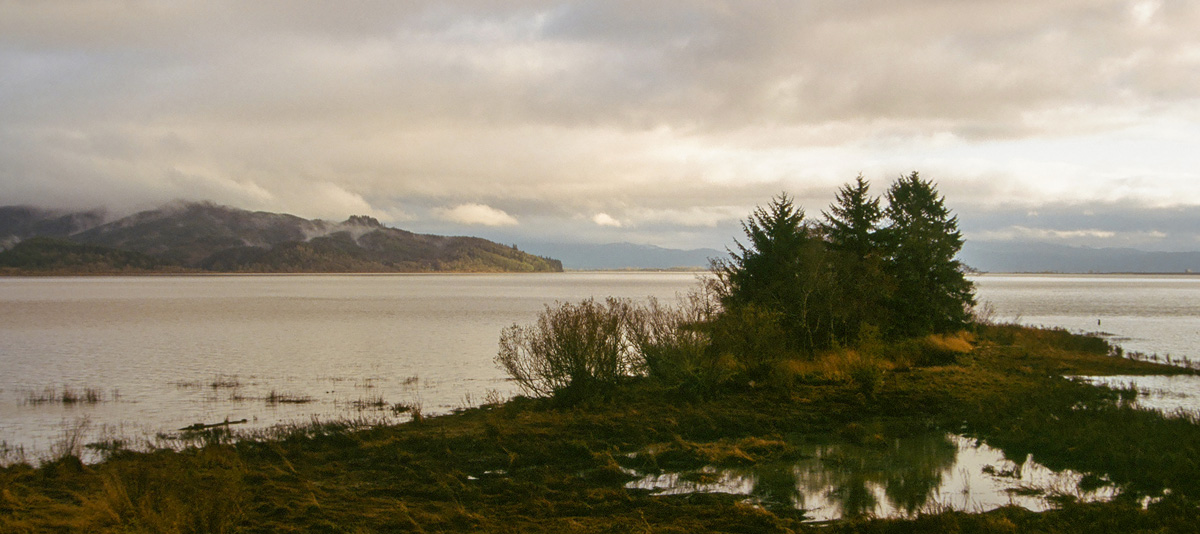Looking across a small bay
