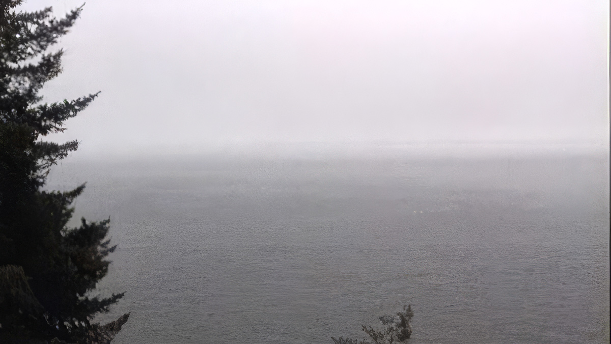 The day is socked in clouds