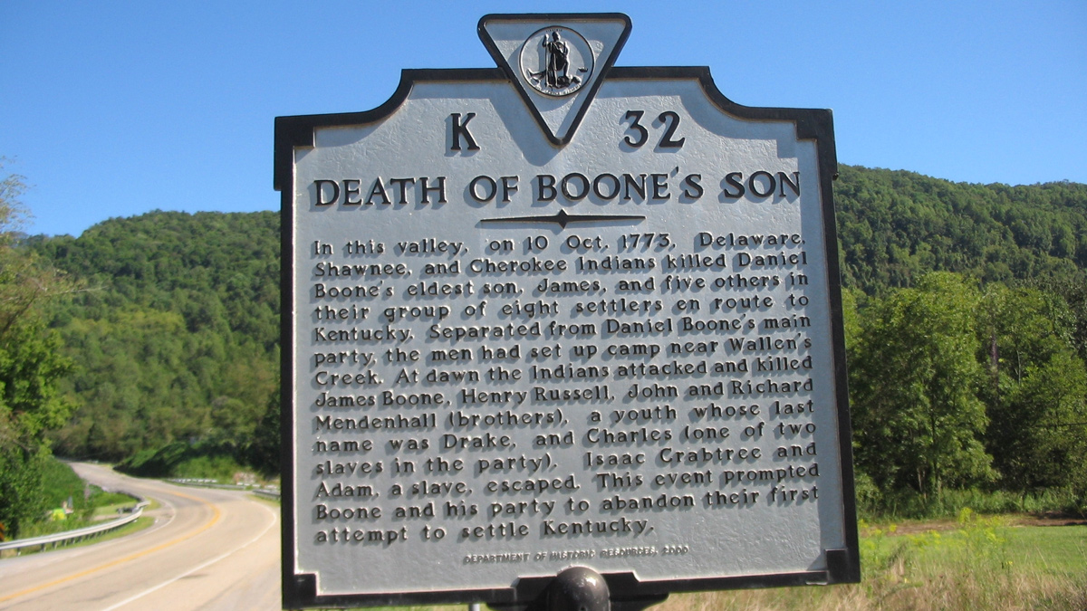 Virginia State Historical Marker for the death of James Boone